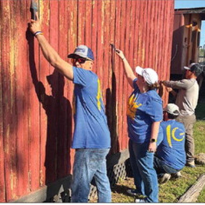 LCRA employees paint the old city jail in Flatonia during LCRA’s Steps Forward Day on April 11. During the annual day of service, employees worked on 40 community projects throughout LCRA’s service territory. More on their local projects in Friday’s edition of The Record.
