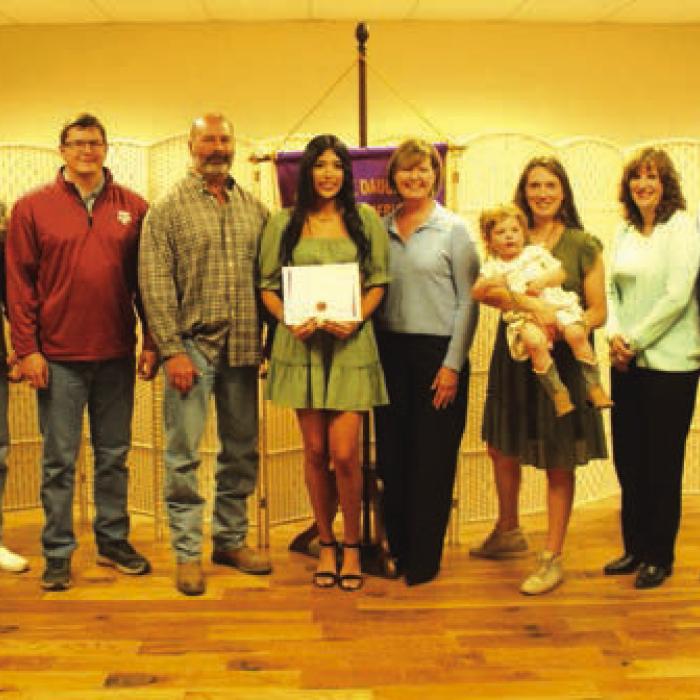 Audrey Belota Memorial Scholarship was awarded to Julianna Ramirez, daughter of Dora and Julio Ramirez, and was presented by David, Stephen, Bradley, and Aric Belota, Ande Richardson, Chloe, Everly, Ann, Bob, and Brad Belota.