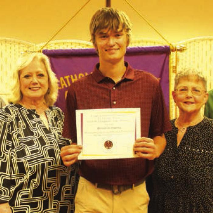 Josephine Huelsebusch Memorial Scholarship was awarded to Braxton Dahse, son of Krystal and Justin Dahse, and was presented by Brenda and Steve Seberger, and Becky and Bill Levy.
