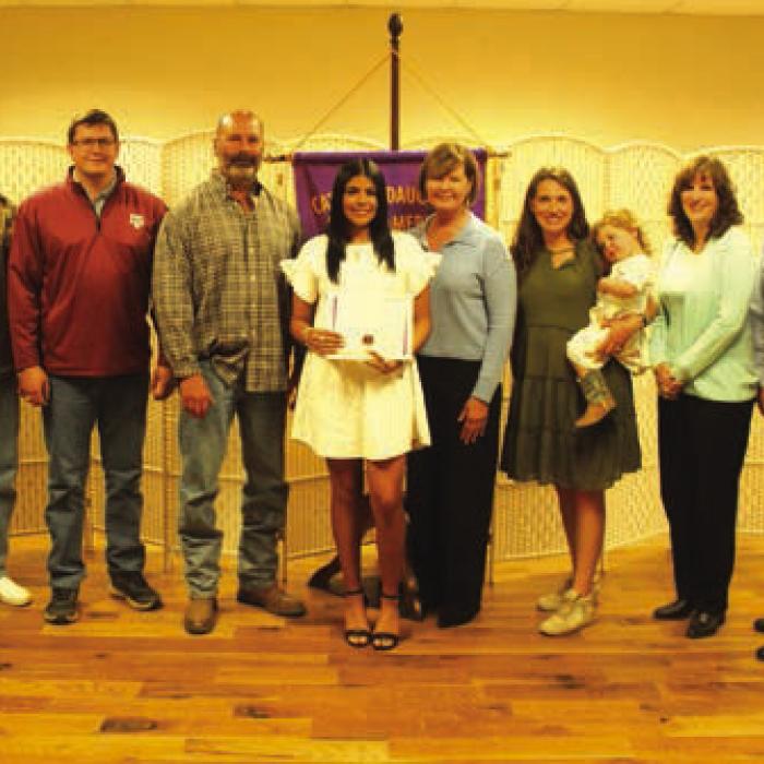 Audrey Belota Memorial Scholarship was awarded to Florencia Barron, daughter of Maribel and Jaime Barron, and was presented by David, Stephen, Bradley, and Aric Belota, Ande Richardson, Chloe, Everly, Ann, Bob, and Brad Belota.