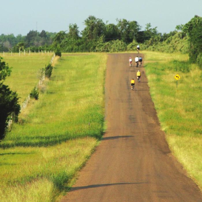 The country roads around Fayetteville are perfect for bike riding.