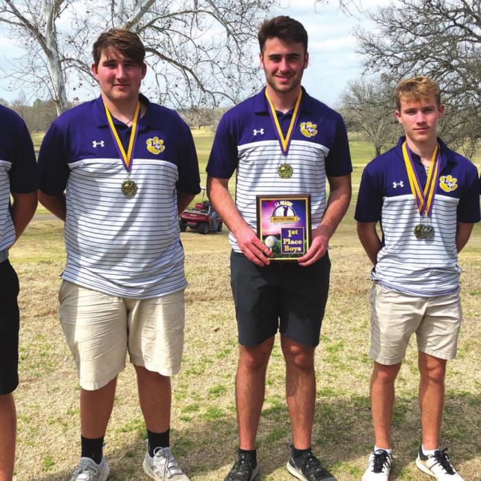 The members of the La Grange boys golf team that won their home tourney last week at Frisch Auf! Valley Country Club were, left to right Jeremy Sager, Walker Hightower, Grant Juno, Garrett Gilmore and Ben Gerik.