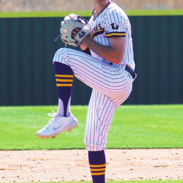 La Grange’s Wyatt Wick in action on the mound earlier this season. Record file photo