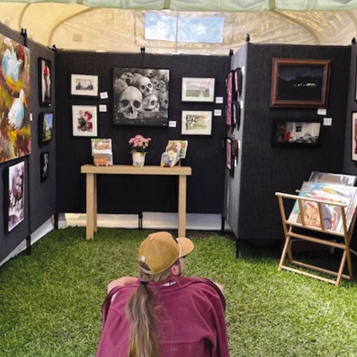Booth of artist and ARTS Gallery and Marketing Manager Allyson Hoffman.