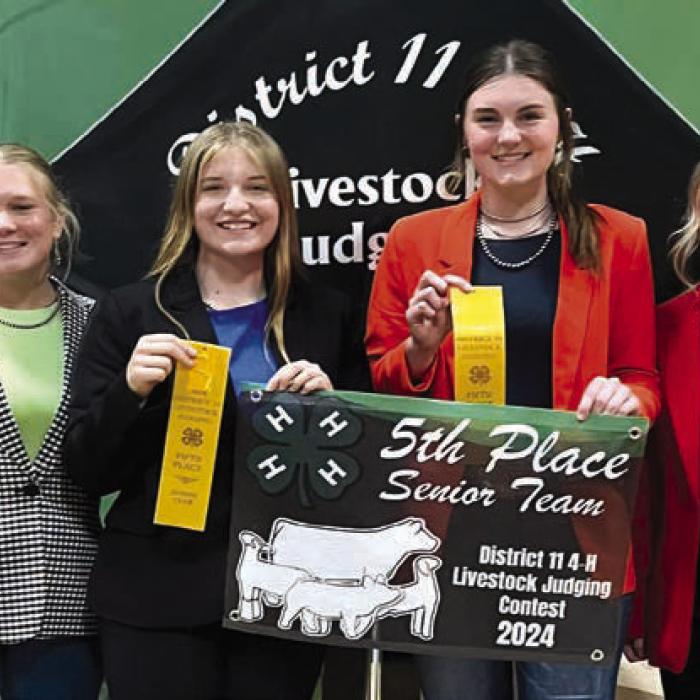 5th Place Senior Team: Haley Schramek, Kyrroll Prihoda, Madyson Holub, and Keeley Warnken.
