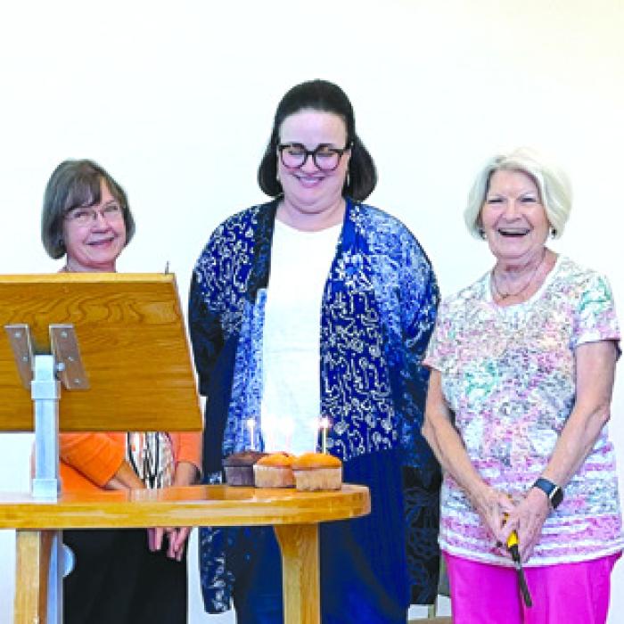 June to September birthday celebrants left to right Tom Teykl, Phyllis Teykl, Bonny Karstedt, Betty Danner, and Vera Wehring.