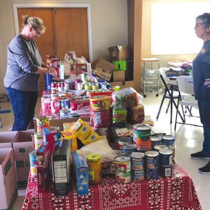 St. Nicholas Colorado County volunteers hard at work: Sandy Pesak (left) and Michelle Herzik (right).