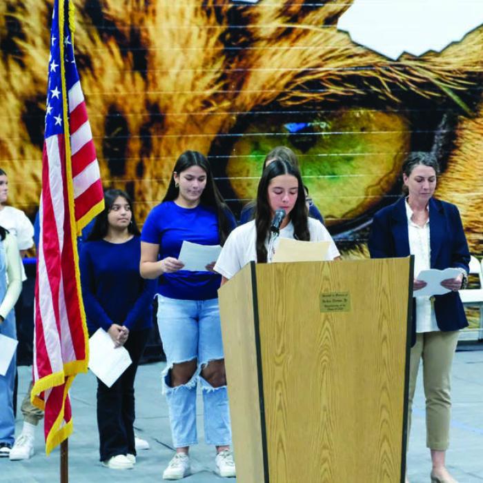 La Grange Middle School Student Council members recognized veterans from each branch of the U.S. Armed Services during the program Monday.