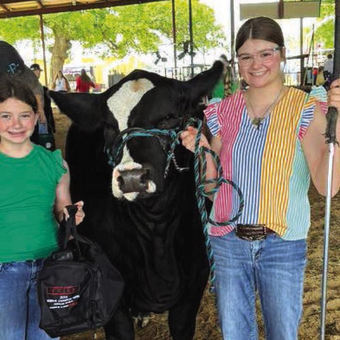 RESERVE CHAMPION AMERICAN HEIFER – CASSIDY LAAKE, LA GRANGE FFA Laramie Laake and Cassidy Laake