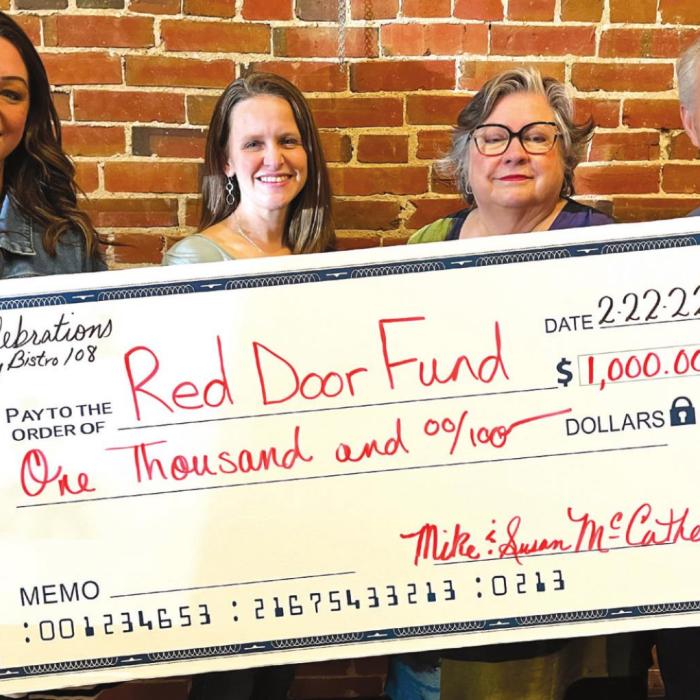 Celebrations! by Bistro 108 in La Grange partnered with The Red Door Fund to sell a Red Door Dinner for Two on Saturday, Feb. 12. A total of $1,000 was raised for the Red Door Campaign.