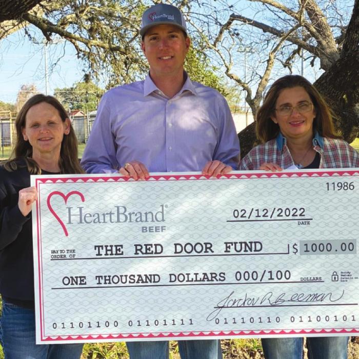 HeartBrand Beef in Flatonia donated $1,000 through a promotion it held leading up to Feb. 12 in conjuction with the Red Door Campaign.