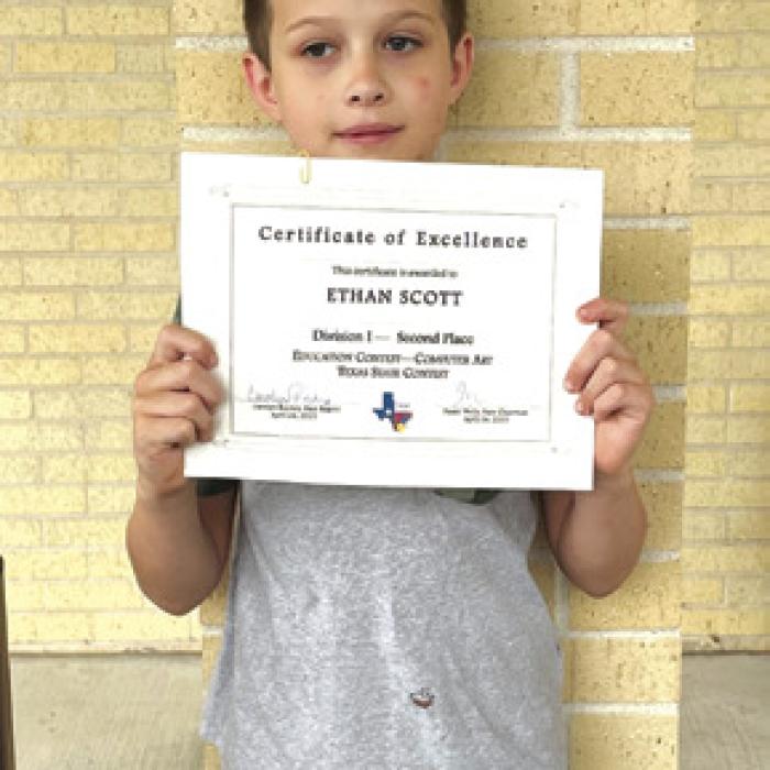 CDA State Education Contest Winner sponsored by Court No. 1962, Ethan Scott.