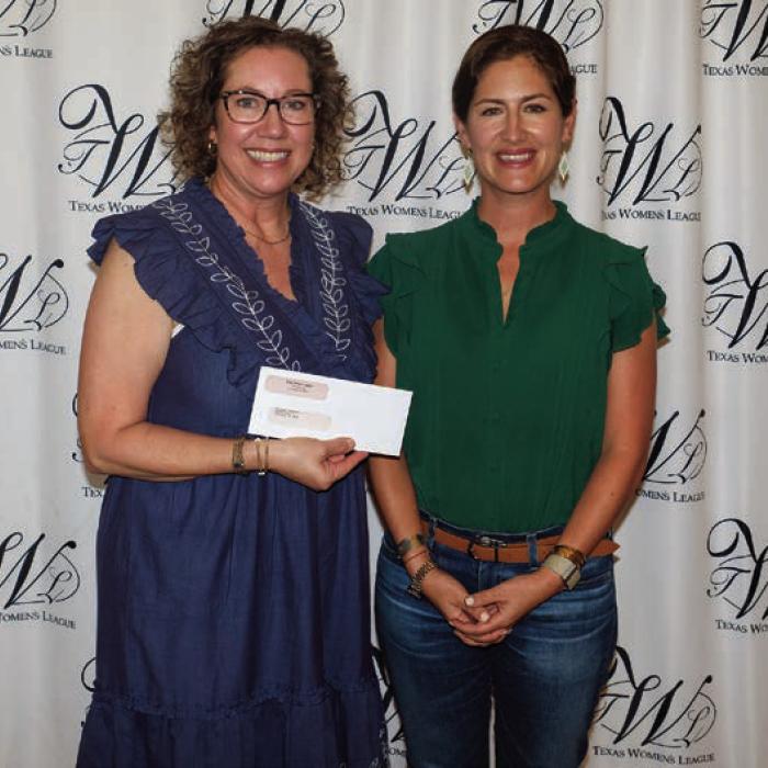 Mt. Calvary Lutheran Church and Preschool received a $3,700 grant. Accepting the award was Lori Hollek (left) Presenter was Sophia Massey.
