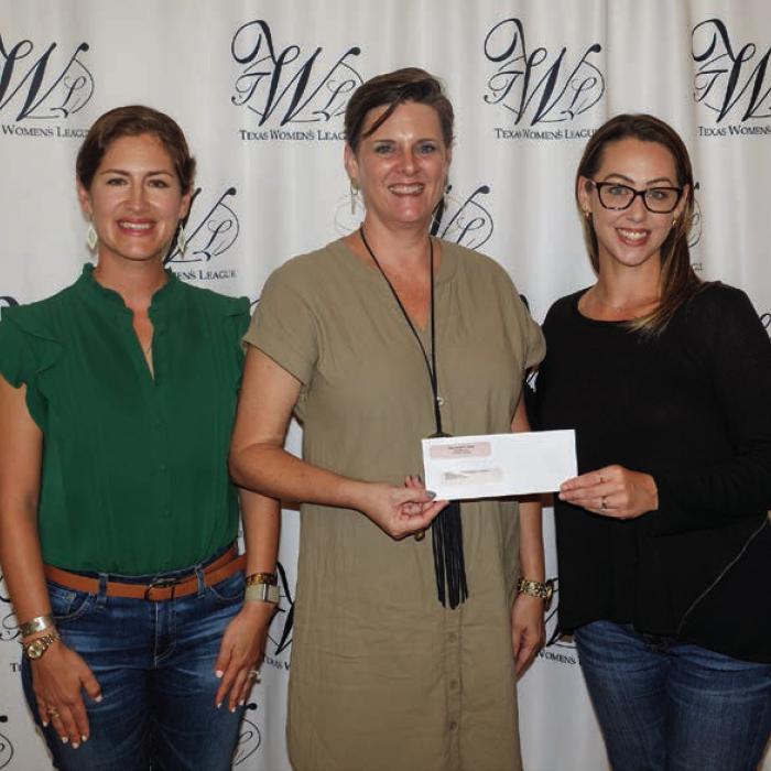 Round Top-Carmine Education Foundation received a $3,700 grant. Accepting the award was Sophia Massey (left) and Ashley Bishop (center). Presenter was Susannah Mikulin (right).