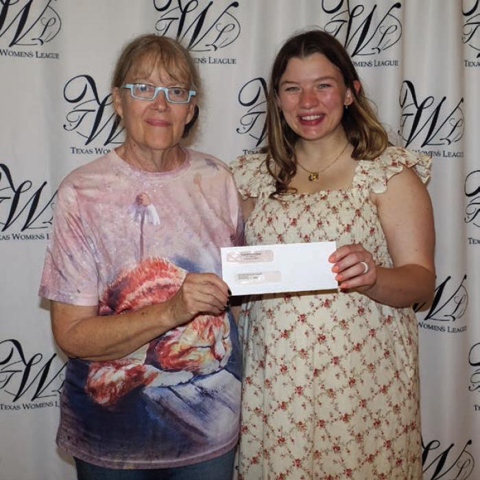Schulenburg Library Foundation received a $3,700 grant. Accepting the award was Cindy Lytle (left). Presenter was Kait Geer (right).