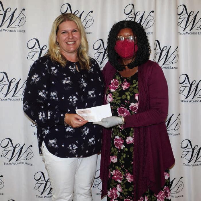 Stevens Chapel UMC received a $3,700 grant. Accepting the award was Pastor Pamela Sattiewhite (right). Presenter was Lyndsey Vasek (left).