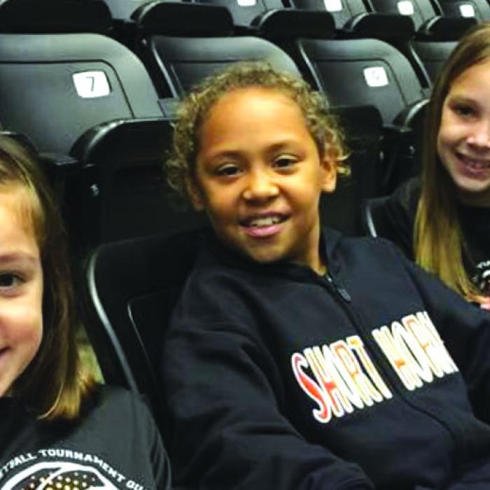 At the 2014 volleyball state title match, which Schulenburg won, these little girls Keaton Walker, Kieryn Adams and Brooke Redding were cheering them on in the photo above. Eight short years later, these three were key players for the Lady Horns this year as they made it back to state. Photo courtesy of Roxann Redding