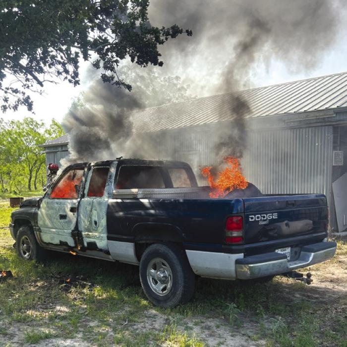 The dodge pickup truck was a complete loss.