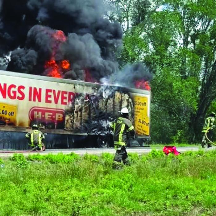 Firefighters Battle Interstate Blaze