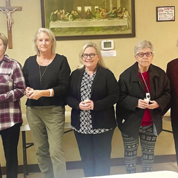 Sacred Heart Altar Society Officers are Karen Janda, President; Marian Tajchman, Vice President; Trish Pechal, Secretary; Carolyn Weishuhn, Assistant Secretary; Anna Boyd, Treasurer; Susie Kalmus, Assistant Treasurer; and Gracie Fucik, Parliamentarian.