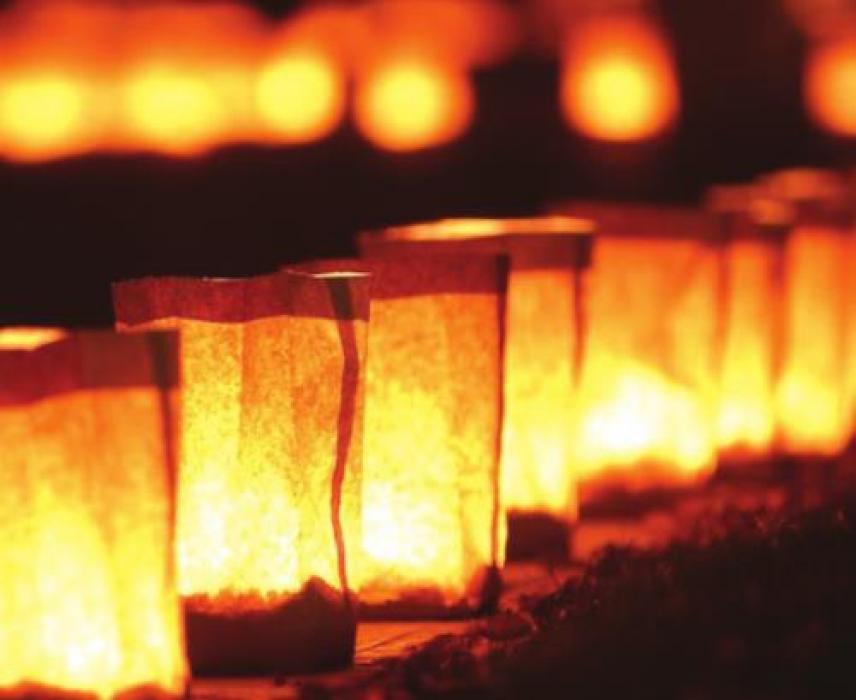 The Luminaria Ceremony, in which candles are lit for those lost to cancer, is one of the most poignant parts of the Relay for Life.