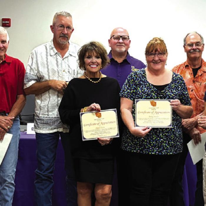 Mentors present at Monday night’s board meeting were Sandy Brown, Cliff Giese, David Driskell, Gary Drab, Jeff Parker, Caleb Parks, Laura Logan, Dawn Terry, Becky Snyder, and Ashleigh Parks. Photo by Regina Keilers