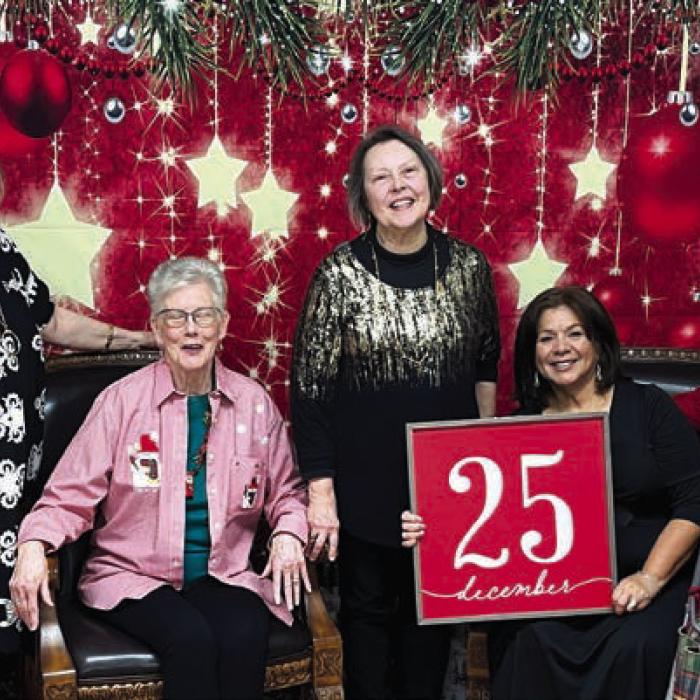 VFW Auxiliary 5254 officers present at the annual Christmas party from left, Trustee Phyllis Chavarria, Secretary and Conductress Elizabeth Kallus, Sr. Vice President Twila Thurman, President Marilyn Kothmann, Chaplain and Trustee Mary Gray, Jr. Vice President Becky Leer, and Treasurer Anna Boyd.