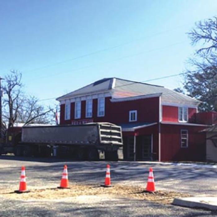 Area where curb was removed for future inspections