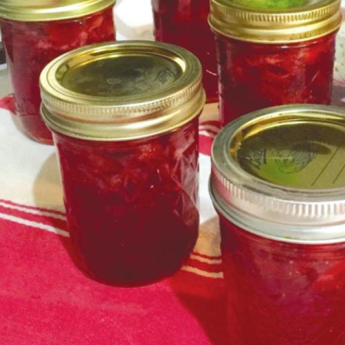 The canned strawberry jam by Lisa.