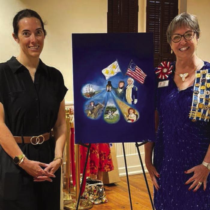Hostesses, Emily Shaw and Vice Regent, Kathy Schatte.
