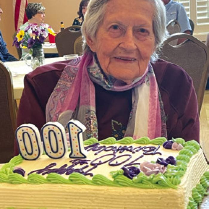 Helen Mikus celebrating being 100 years old as she attended the Czech Heritage Society Piknik.