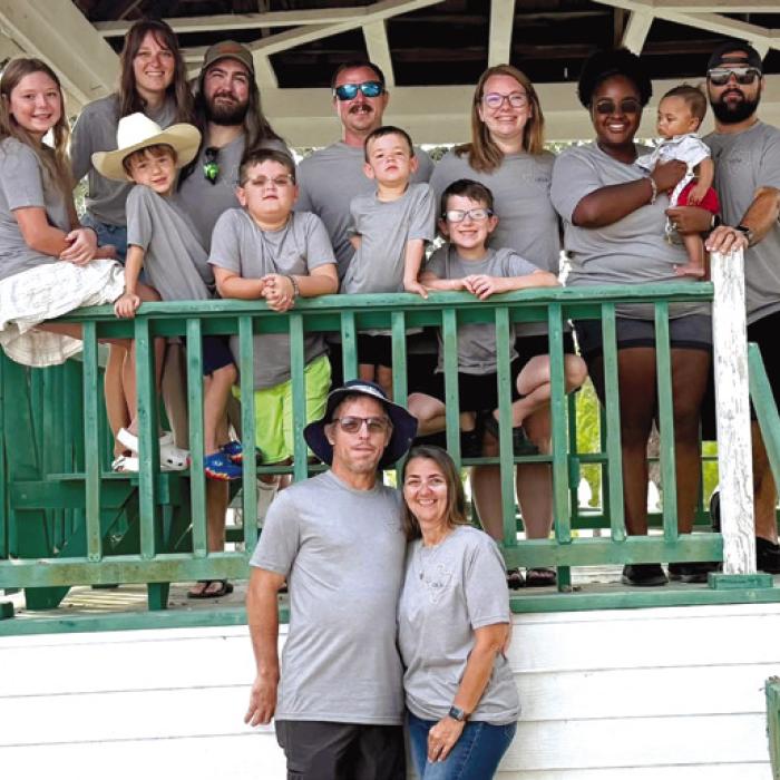 Descendants of Philipp Etzel gather at the Round Top Rifle Association Hall on Aug. 9 for the family’s 77th annual reunion. This year’s reunion marked 170 years since Philipp Etzel came to Texas.