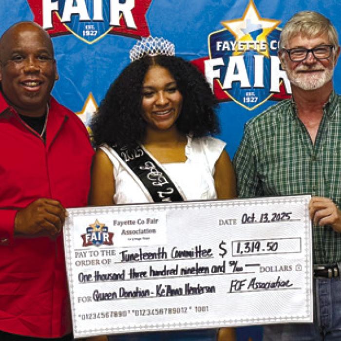 Walter Culberson, 2nd Runner Up Ke’Anna Henderson and Fayette County Fair Association President Michael Zuhn.