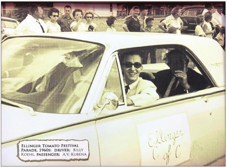 William “Billy” Koehl driving in the 1960s Ellinger Tomato Festival Parade