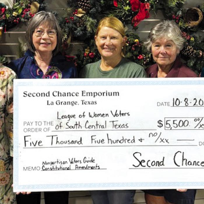 Second Chance Donates to League of Women Voters