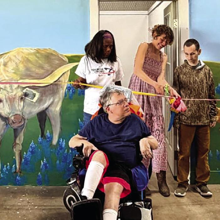 The ribbon-cutting at the Plum Dayhab: Left- Steven, Millie, Eddie, Bianca, Brian, Mikey.