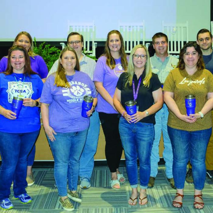 LGISD recognized the following employees for five years of service: Melanie Bertsch, Leslie Coltrain, Stephanie Kates, Kevin Obkirchner, Tanya Tousek, Letician Solorzano, Matthew Urban, Lucy Carr, Jessica Corn, Tyler Macha, Krista Pietsch, Milisa Gaertner, Kandice Spoelstra and Ebony Wellington.