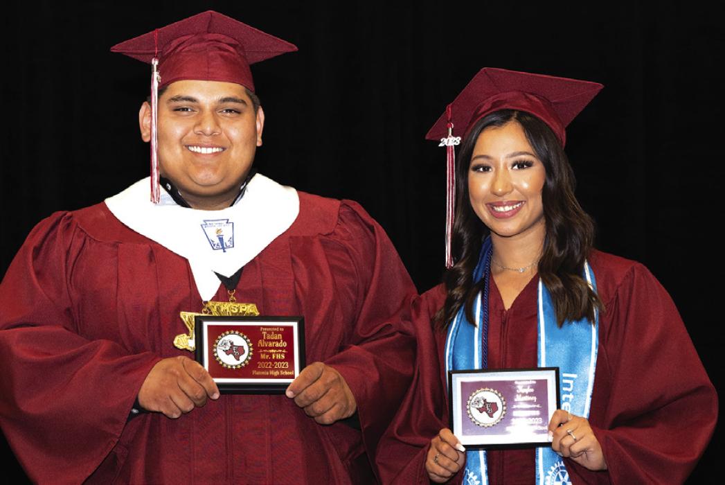 Tadan Alvarado and Kaylee Martinez were named Mr. and Miss FHS during Flatonia High School’s graduation on Thursday night. Photo by Stephanie Steinhauser