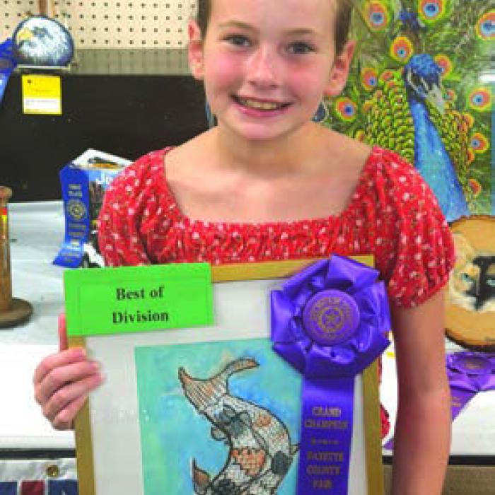 Sadie Neuman, 9, won Best of Department for her wildlife art.
