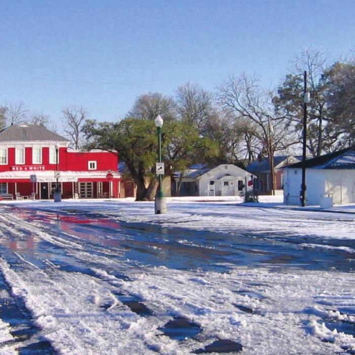 The snowy, empty streets of downtown Fayetteville from two weeks ago. Photo by Hanna Hoffman