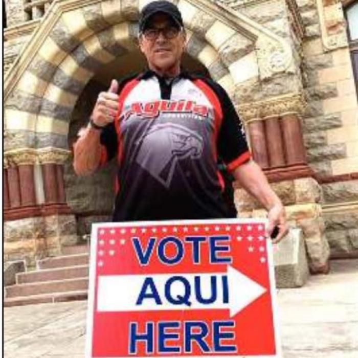 Former Texas governor Rick Perry was one of the more famous people to cast their ballot early at the Fayette Co. courthouse.