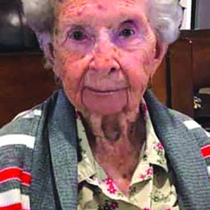 Mary Lee Mewis, is shown here in her home recently. She turns 109 Wednesday. Family photo