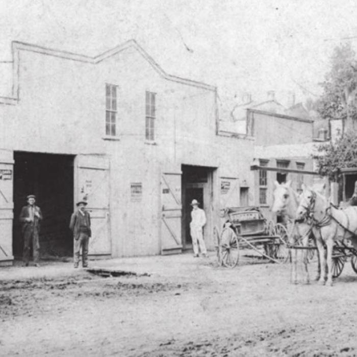 This livery stable on South Washington Street was erected by Shirley and Bushrod Wilkins. Courtesy of the Fayette Heritage Museum and Archives