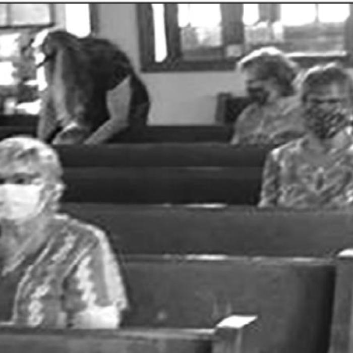 Pictured are some of the worshippers at Faith Lutheran Church in Weimar practicing social distancing, wearing face masks and involved people from a variety of ages (from young children to persons reaching 90 years of age).
