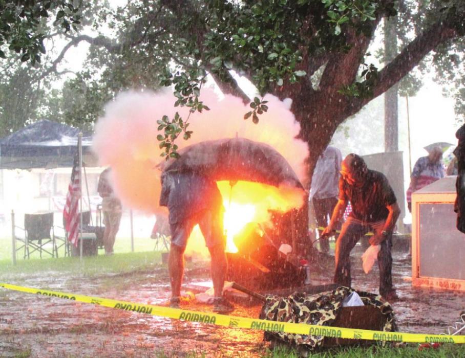 A heavy rainstorm hampered last year’s Round Top July 4 festivities, which begin every year with a blast from the town’s canon. The weather forecast calls for mostly sunny conditions for this year’s event, which takes place Monday, July 4. Record file photo