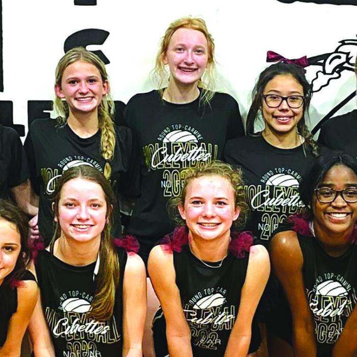 In their victory Tuesday over Mumford, the members of the Round Top-Carmine volleyball team wore special maroon buffs and hair bows to honor those affected by the Uvalde school shooting earlier this year. Maroon is Uvalde’s school color and Tuesday was their first day back at school since the tragedy.