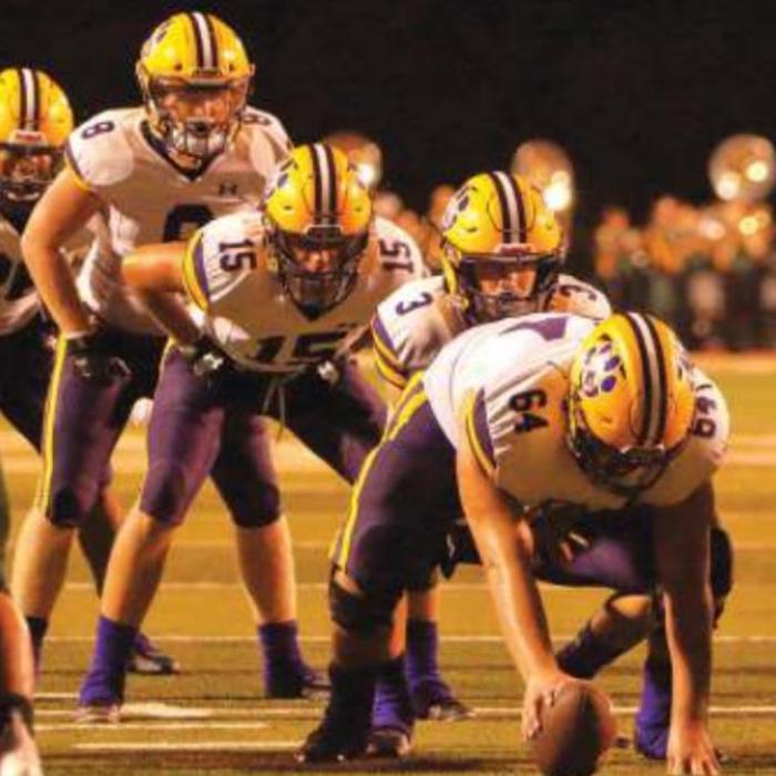 The Leps in a goal line formation against Canyon Lake. Photo by Darrell Gest