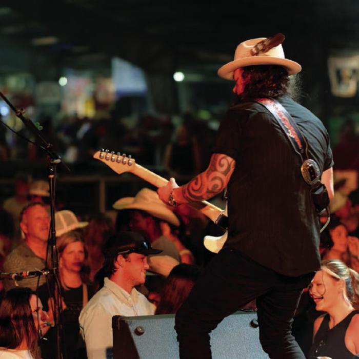 A scene from the back of the stage during Josh Ward’s concert on Friday night at the Festival.