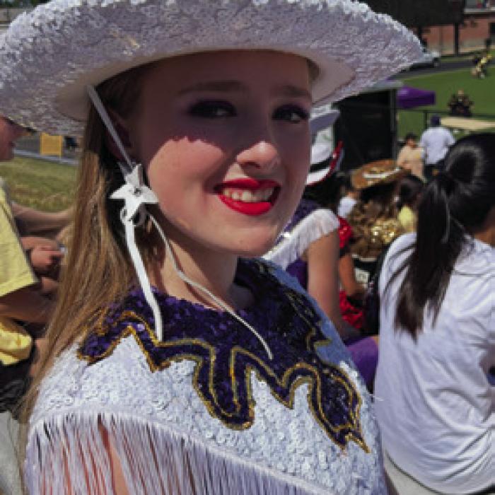 Leopardette Kinsey Performs With a College Dance Team