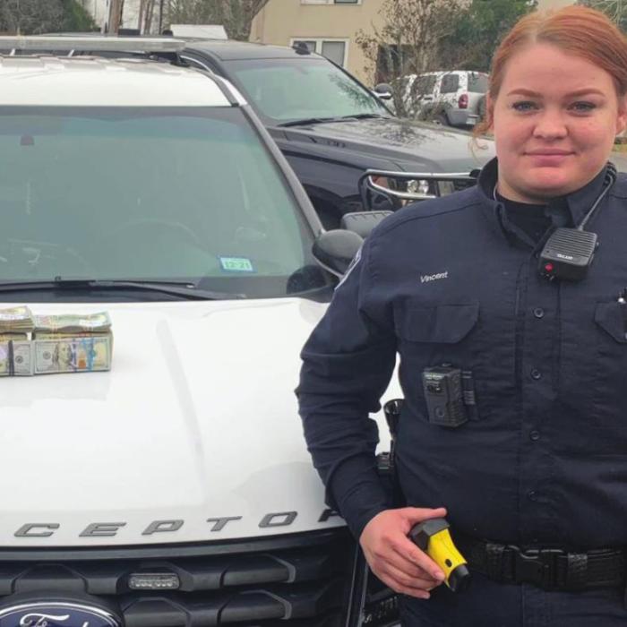 Schulenburg Police Officer Hailee Vincent assisted federal agents in a money laundering case on Saturday, Feb. 6. Vincent stopped a vehicle on Interstate 10 that was transporting $60,000 in suspected proceeds from illegal narcotics sales and human trafficking.